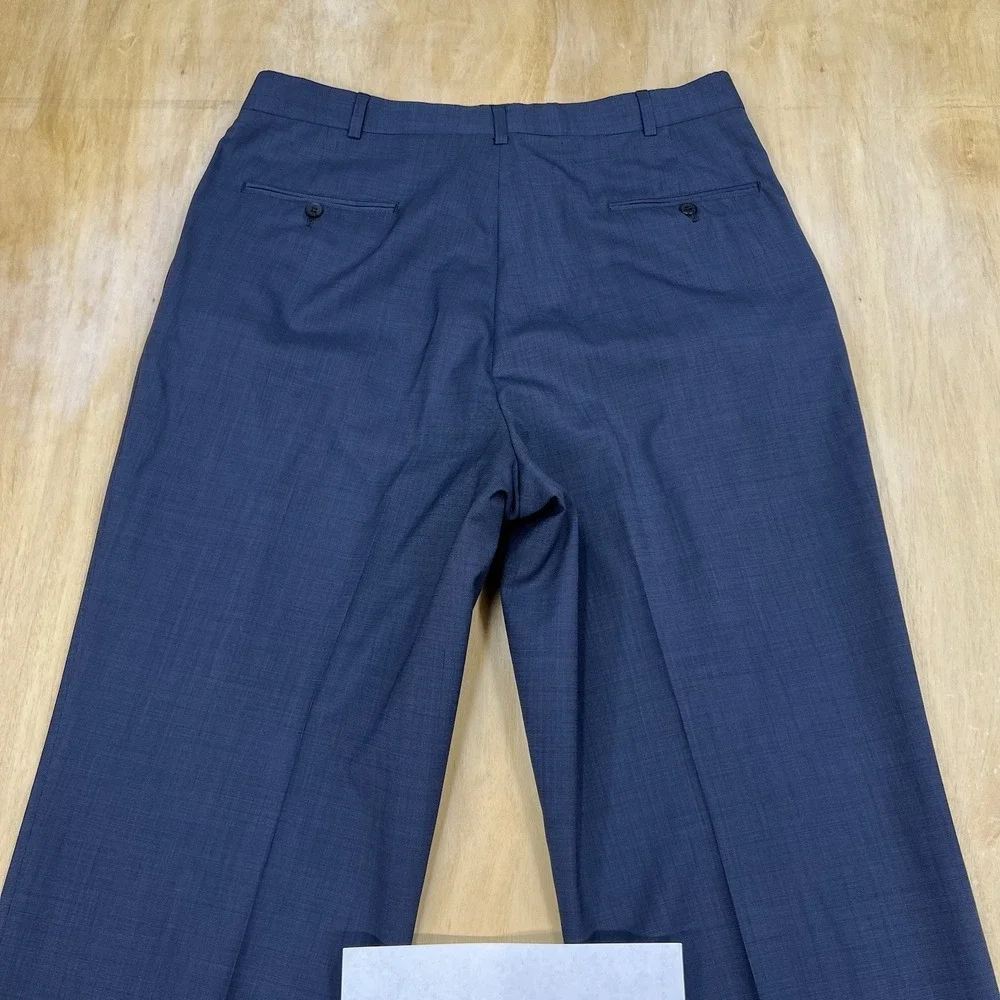 Vintage Brooks Brothers Suit‎ Mens 43R Wool Cuffed Pleated Pants 34x29 Navy